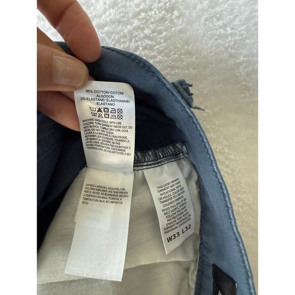 Lucky Brand Pants Mens 33x32 Blue Chinos 121 Slim Straight Golf Church Work Pant - Picture 4 of 11